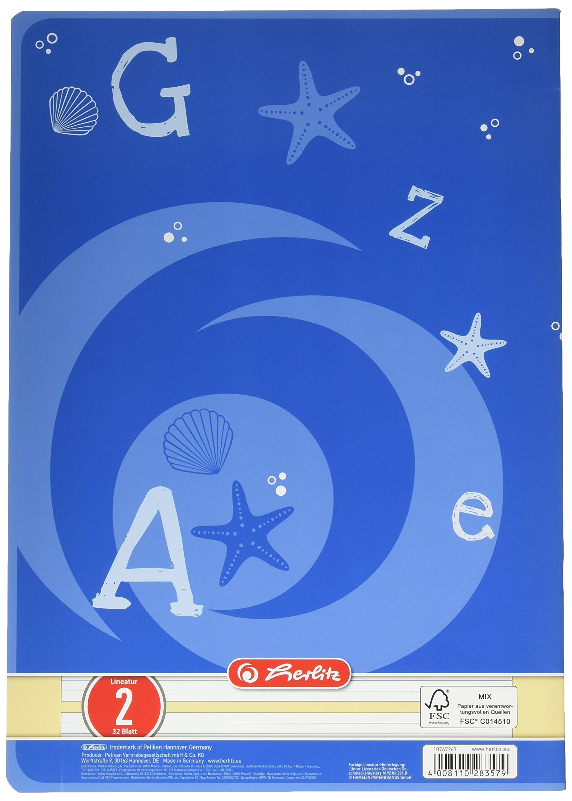 Herlitz 10767267 zeszyt A4 liniatura 02, 32 arkusze, motyw
